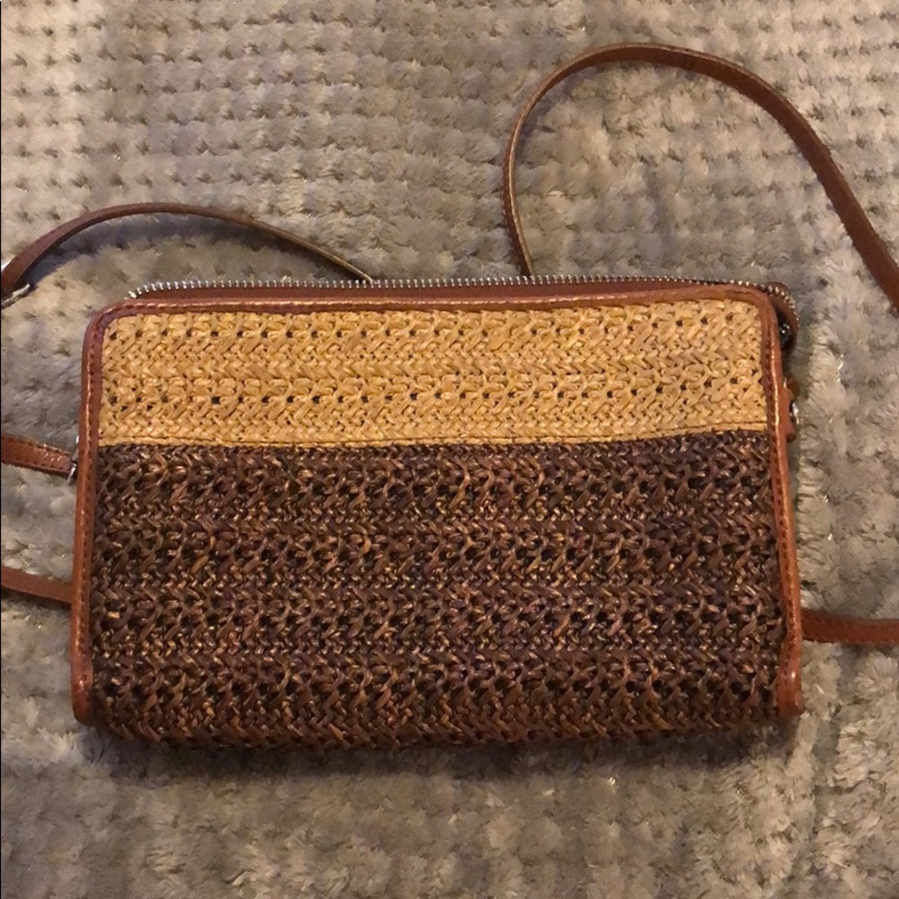 Brighton straw convertible clutch/crossbody